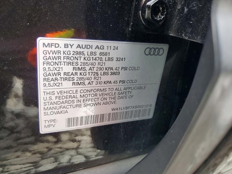 Продаж на аукціоні авто 2025 Audi Q7, vin: WA1LVBF7XSD021216, номер лоту: 64755806