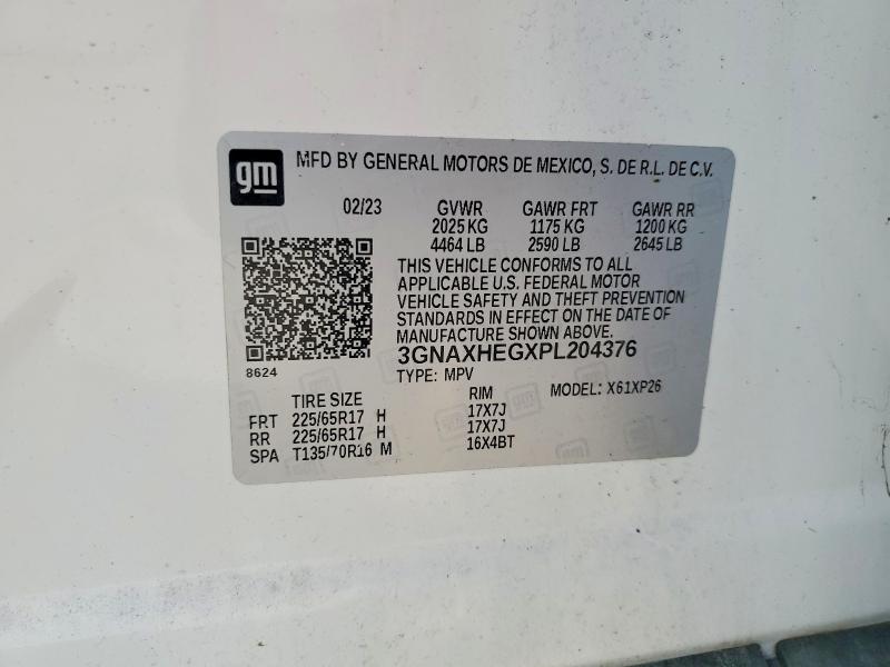 64752746 :رقم المزاد ، 3GNAXHEGXPL204376 vin ، 2023 Chevrolet Equinox مزاد بيع