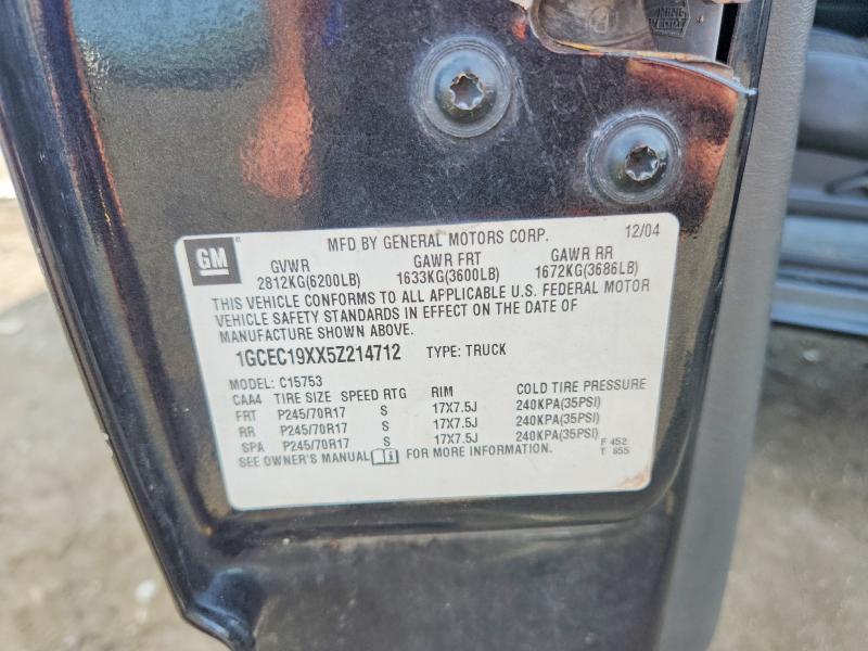 2005 Chevrolet Silverado მანქანა იყიდება აუქციონზე, vin: 1GCEC19XX5Z214712, აუქციონის ნომერი: 63207896