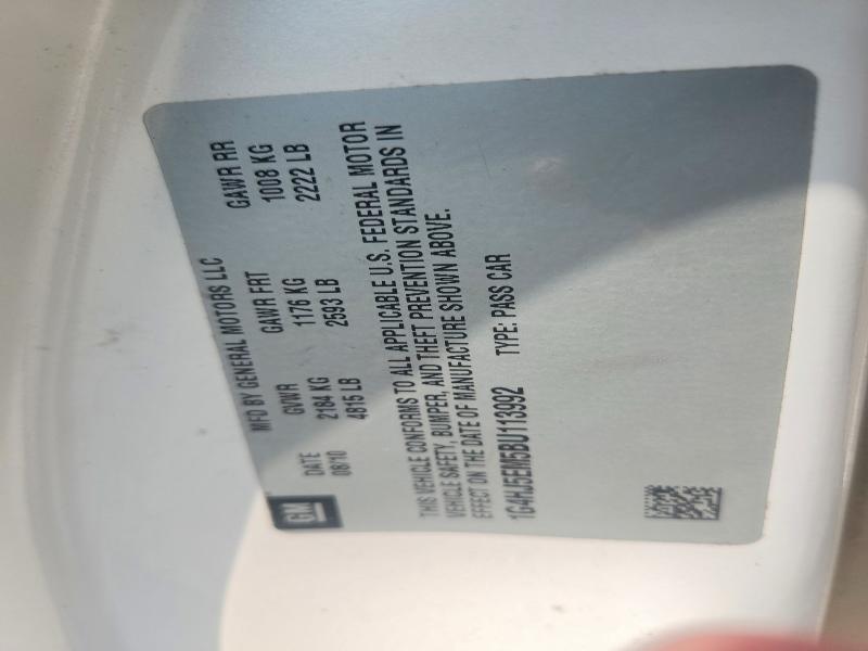 66984926 :رقم المزاد ، 1G4HJ5EM5BU113992 vin ، 2011 Buick Lucerne مزاد بيع