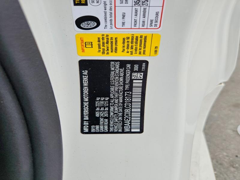 Aukcja sprzedaży 2020 Bmw 840i, vin: WBAAE2C08LCD18173, numer aukcji: 66092086