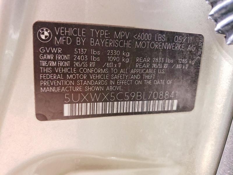 Aukcja sprzedaży 2011 Bmw X3, vin: 5UXWX5C59BL708841, numer aukcji: 65103546