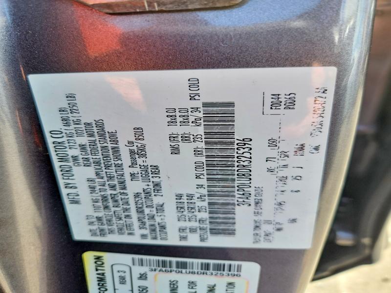 66569466 :رقم المزاد ، 3FA6P0LU8DR325396 vin ، 2013 Ford Fusion مزاد بيع