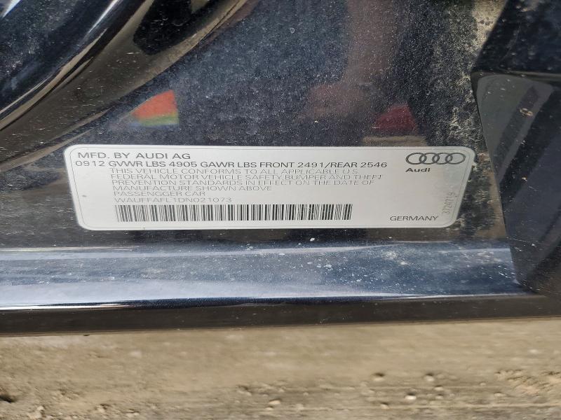 2013 Audi A4 მანქანა იყიდება აუქციონზე, vin: WAUFFAFL1DN021073, აუქციონის ნომერი: 63347486