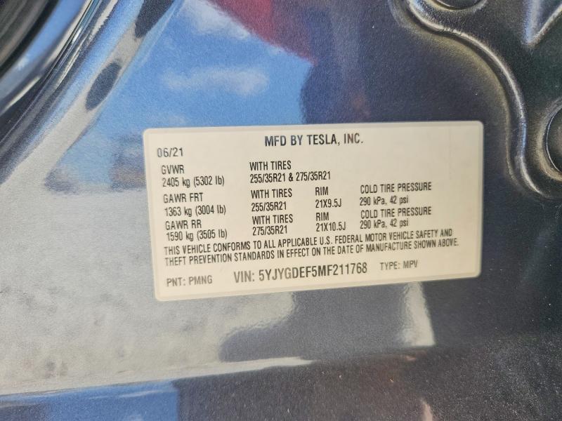 Aukcja sprzedaży 2021 Tesla Model Y, vin: 5YJYGDEF5MF211768, numer aukcji: 64960546