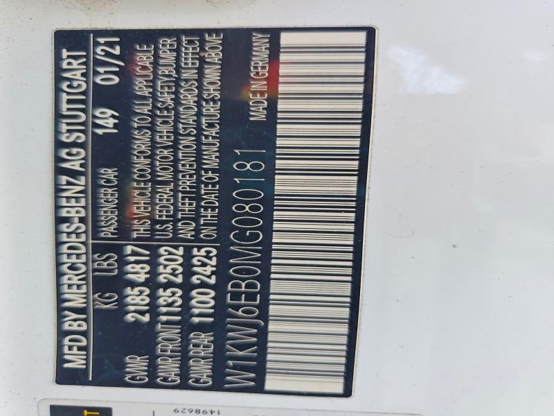 Продажа на аукционе авто 2021 Mercedes-benz C, vin: W1KWJ6EB0MG080181, номер лота: 65158806