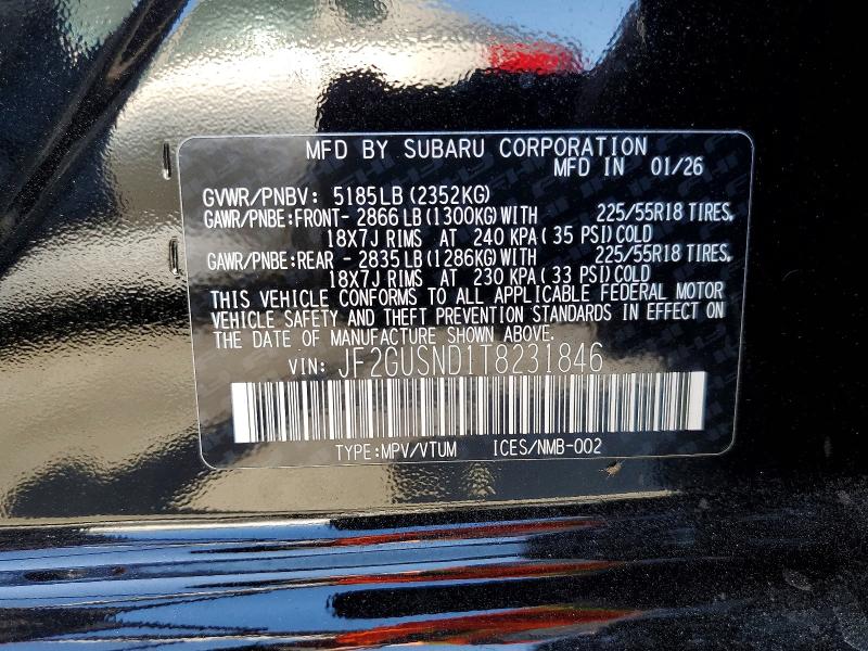 64855706 :رقم المزاد ، JF2GUSND1T8231846 vin ، 2026 Subaru Crosstrek مزاد بيع