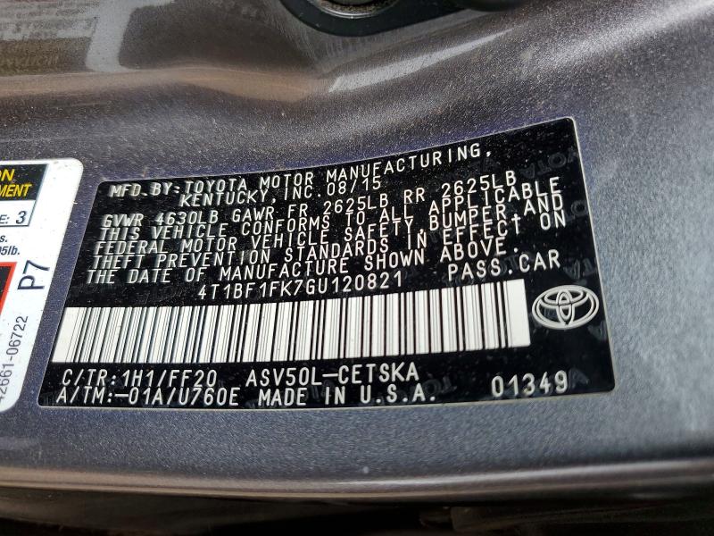 Продаж на аукціоні авто 2016 Toyota Camry, vin: 4T1BF1FK7GU120821, номер лоту: 67150476
