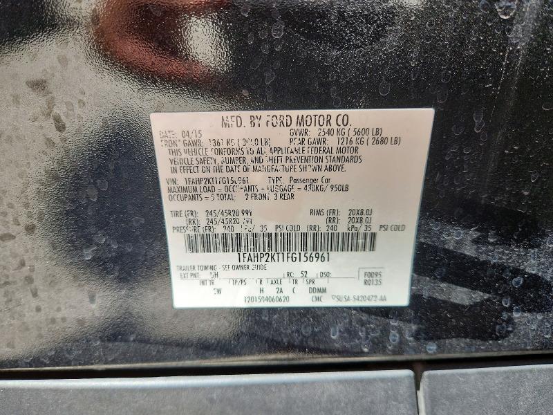 Продажа на аукционе авто 2015 Ford Taurus, vin: 1FAHP2KT1FG156961, номер лота: 66220656