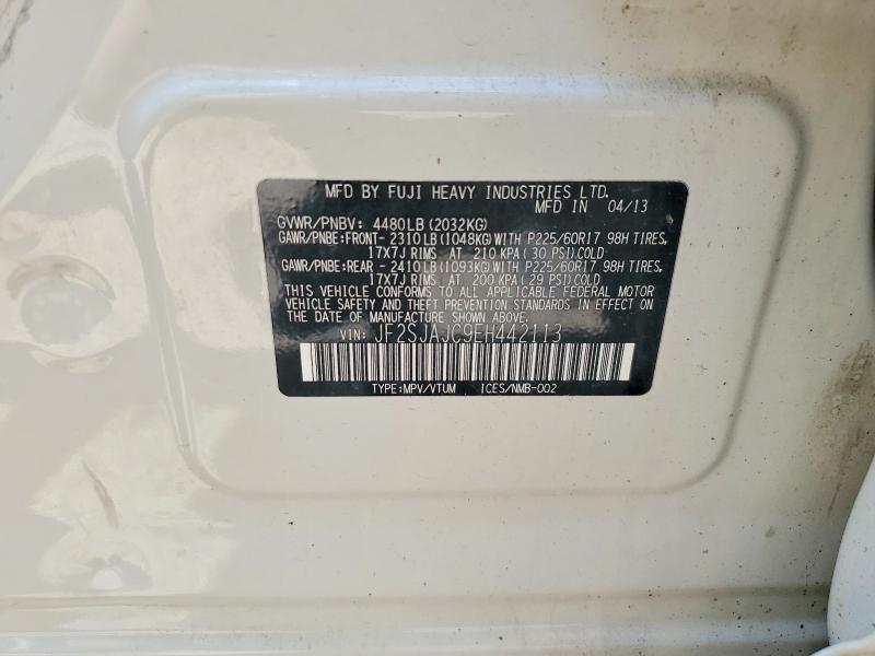 2014 Subaru Forester მანქანა იყიდება აუქციონზე, vin: JF2SJAJC9EH442113, აუქციონის ნომერი: 64392306