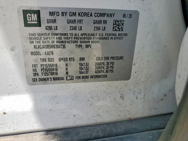 Продажа на аукционе авто 2021 Buick Encore, vin: KL4CJASB5MB304735, номер лота: 66612916