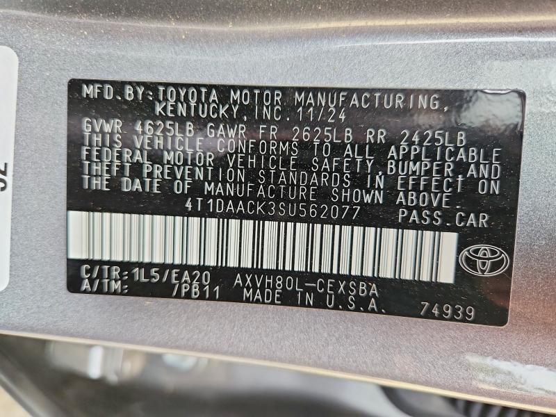 64568366 :رقم المزاد ، 4T1DAACK3SU562077 vin ، 2025 Toyota Camry مزاد بيع