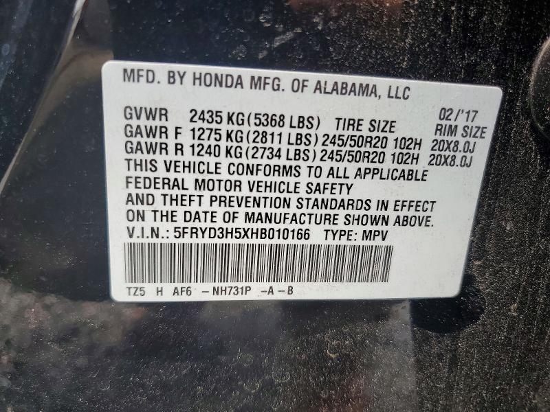 Aukcja sprzedaży 2017 Acura Mdx, vin: 5FRYD3H5XHB010166, numer aukcji: 63522966