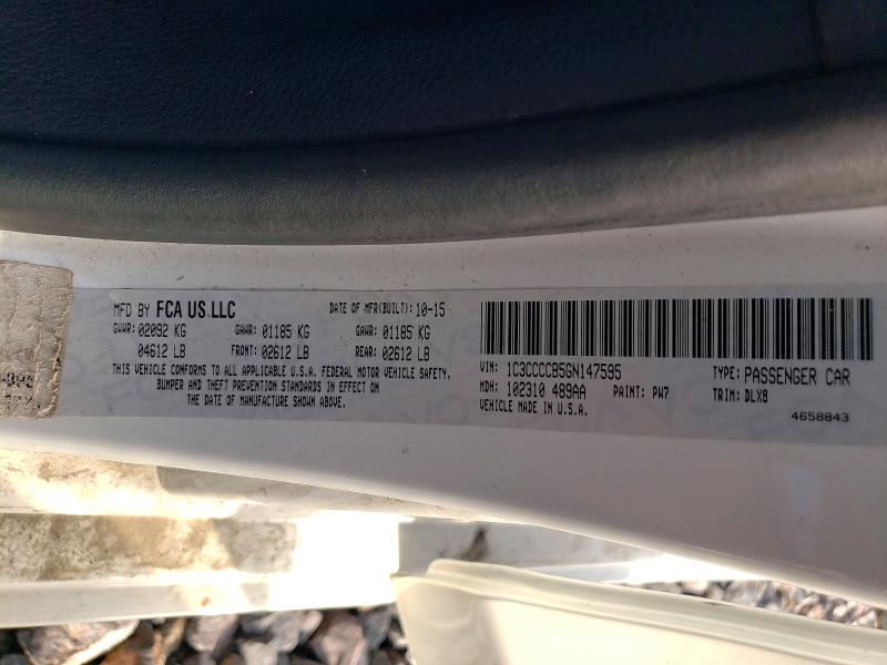 Aukcja sprzedaży 2016 Chrysler 200, vin: 1C3CCCCB5GN147595, numer aukcji: 63506456