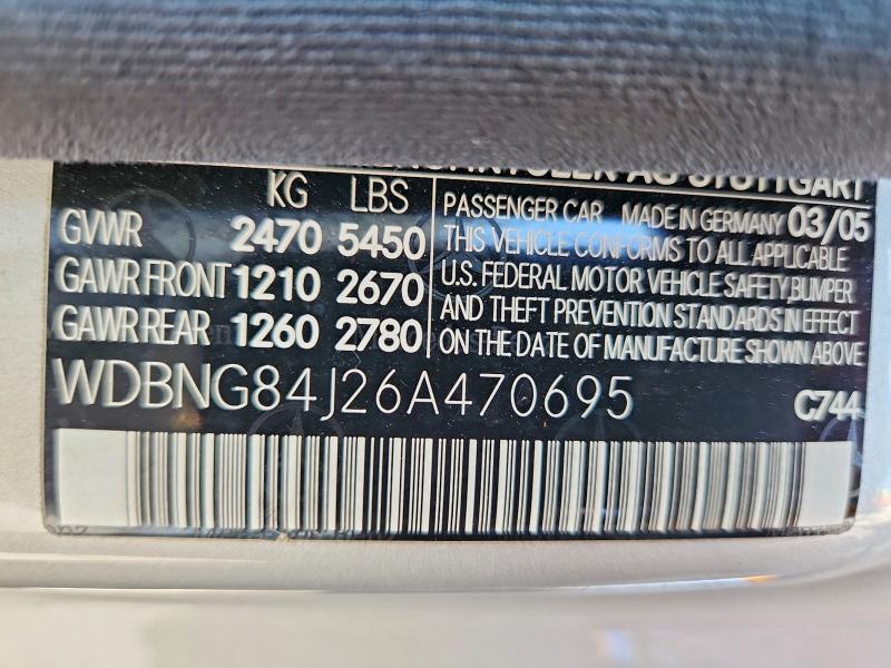 Продажа на аукционе авто 2006 Mercedes-benz S, vin: WDBNG84J26A470695, номер лота: 64081626