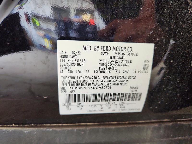 Продаж на аукціоні авто 2022 Ford Explorer, vin: 1FMSK7FHXNGA59706, номер лоту: 65044016