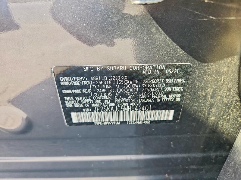 67376816 :رقم المزاد ، JF2SKAJC5MH542401 vin ، 2021 Subaru Forester مزاد بيع