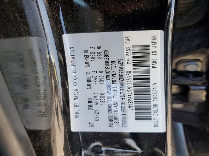 Продаж на аукціоні авто 2021 Mazda 3, vin: JM1BPAAL9M1345188, номер лоту: 62888476
