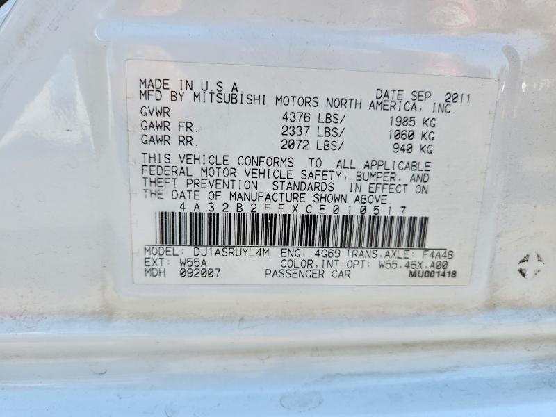 Продаж на аукціоні авто 2012 Mitsubishi Galant, vin: 4A32B2FFXCE010517, номер лоту: 65399946