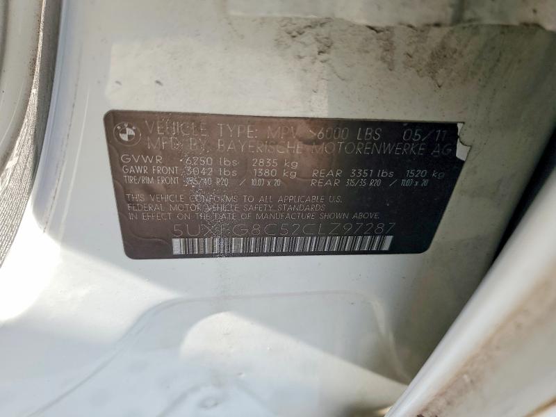 Aukcja sprzedaży 2012 Bmw X6, vin: 5UXFG8C52CLZ97287, numer aukcji: 65652826
