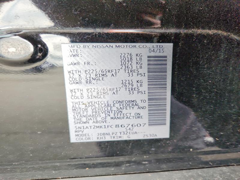 Продаж на аукціоні авто 2015 Nissan Rogue, vin: 5N1AT2MK1FC867607, номер лоту: 64780916