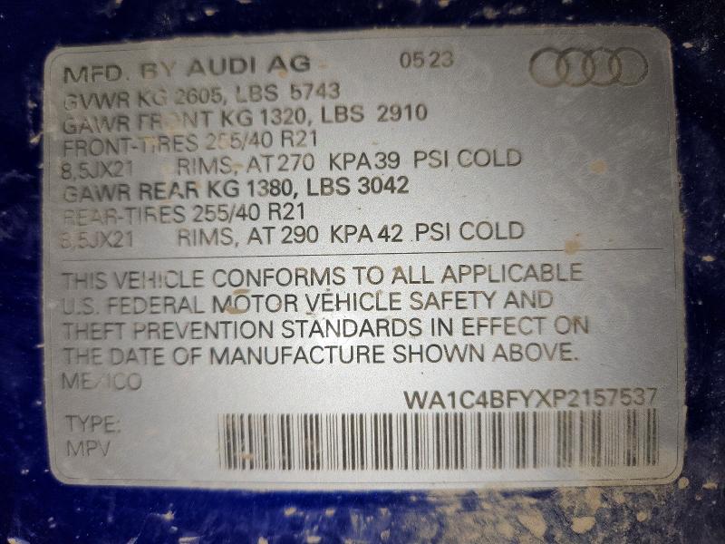 Auction sale of the 2023 Audi Sq5, vin: WA1C4BFYXP2157537, lot number: 63489286