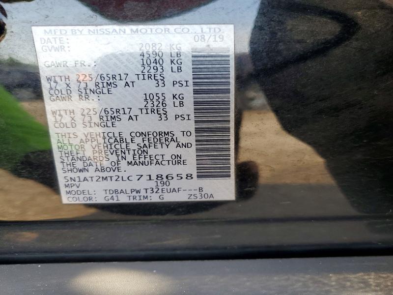 64546516 :رقم المزاد ، 5N1AT2MT2LC718658 vin ، 2020 Nissan Rogue مزاد بيع