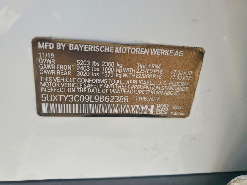 Aukcja sprzedaży 2020 Bmw X3, vin: 5UXTY3C09L9B62388, numer aukcji: 65652966