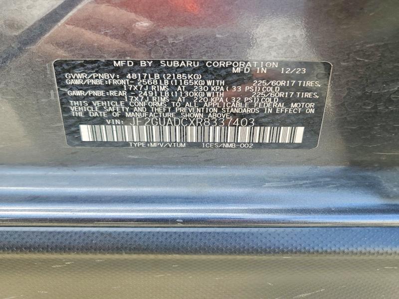 Продажа на аукционе авто 2024 Subaru Crosstrek, vin: JF2GUADCXR8337403, номер лота: 66015276