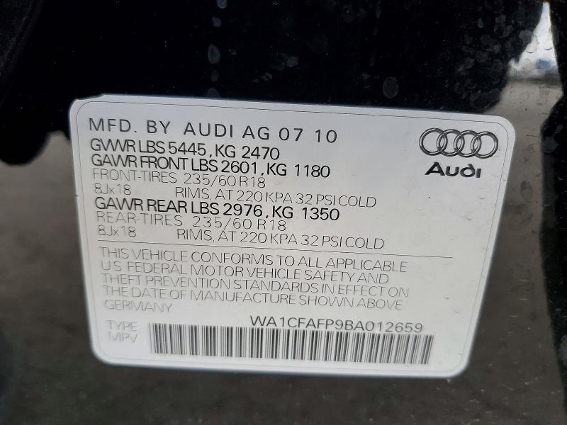 Продажа на аукционе авто 2011 Audi Q5, vin: WA1CFAFP9BA012659, номер лота: 61451836