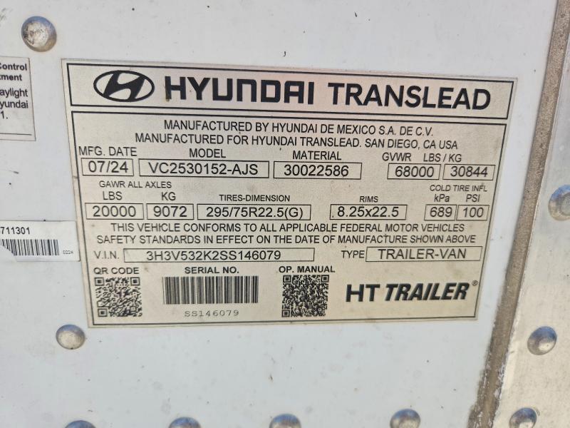 65802316 :رقم المزاد ، 3H3V532K2SS146079 vin ، 2025 Hyun Trailer مزاد بيع