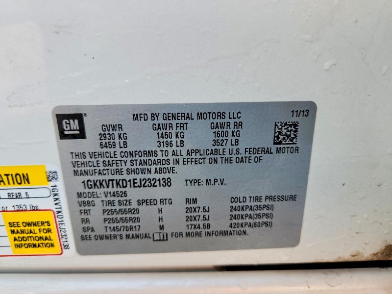 2014 Gmc Acadia მანქანა იყიდება აუქციონზე, vin: 1GKKVTKD1EJ232138, აუქციონის ნომერი: 64590616