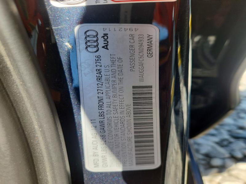 Продаж на аукціоні авто 2012 Audi A6, vin: WAUGGAFC5CN094933, номер лоту: 63803666