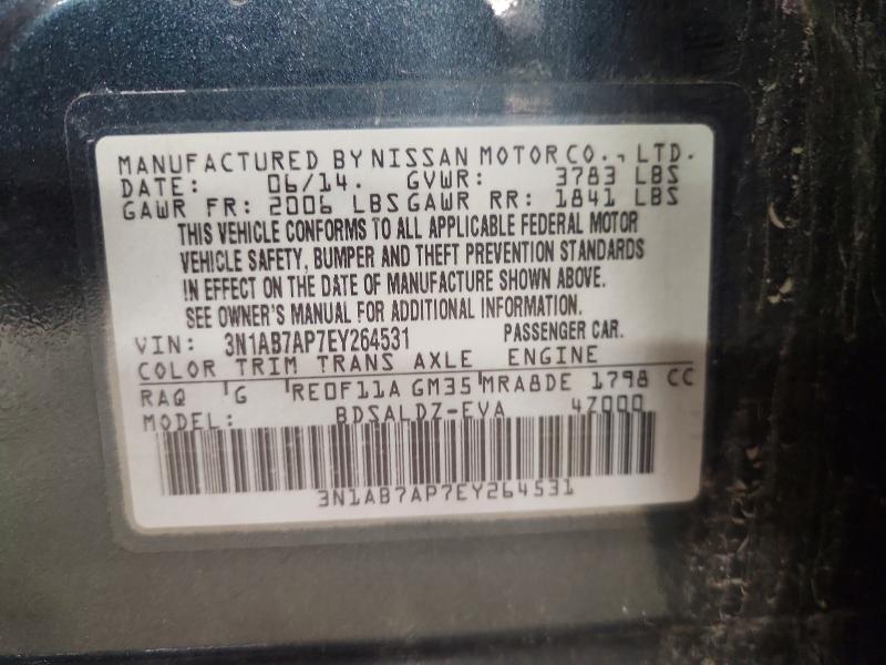 Продажа на аукционе авто 2014 Nissan Sentra, vin: 3N1AB7AP7EY264531, номер лота: 66925456