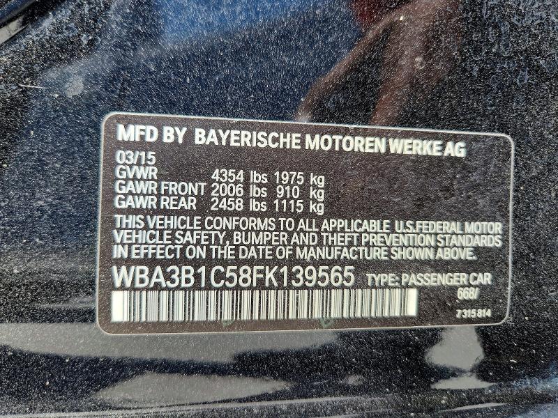 Продажа на аукционе авто 2015 Bmw 320, vin: WBA3B1C58FK139565, номер лота: 63422686