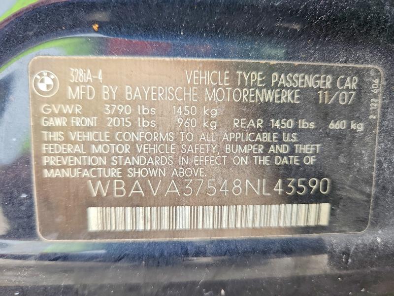 64286386 :رقم المزاد ، WBAVA37548NL43590 vin ، 2008 Bmw 328 مزاد بيع