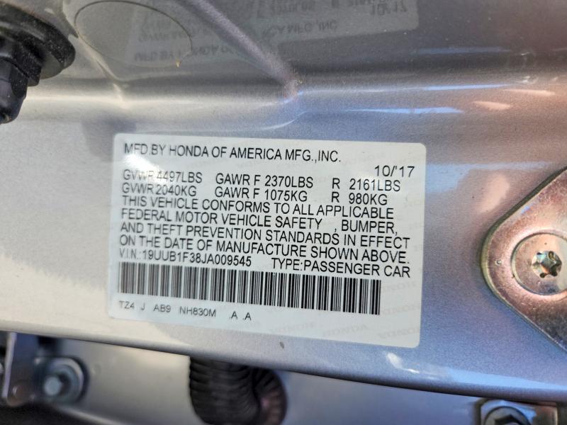 Aukcja sprzedaży 2018 Acura Tlx, vin: 19UUB1F38JA009545, numer aukcji: 64457456
