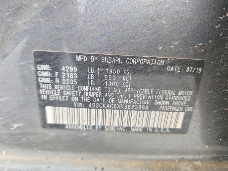 2019 Subaru Impreza მანქანა იყიდება აუქციონზე, vin: 4S3GKAC6XK3623898, აუქციონის ნომერი: 61776416