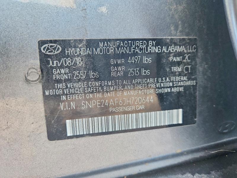 Aukcja sprzedaży 2018 Hyundai Sonata, vin: 5NPE24AF6JH720644, numer aukcji: 66008756