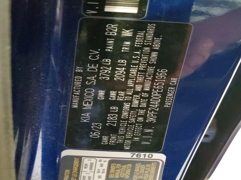 Продаж на аукціоні авто 2023 Kia Forte, vin: 3KPF24AD0PE651966, номер лоту: 66295206
