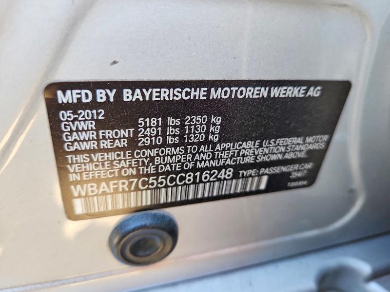 Aukcja sprzedaży 2012 Bmw 535, vin: WBAFR7C55CC816248, numer aukcji: 65928706