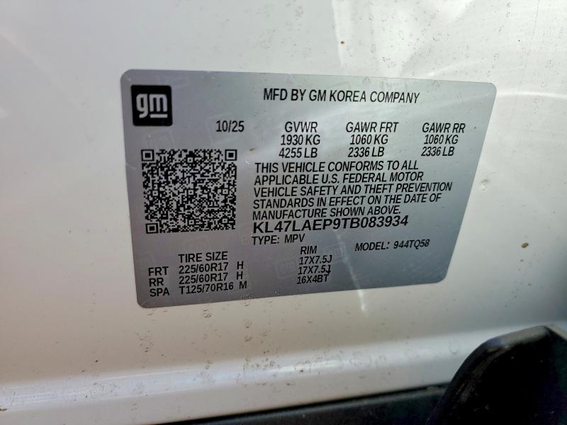 Aukcja sprzedaży 2026 Buick Envista, vin: KL47LAEP9TB083934, numer aukcji: 63616656
