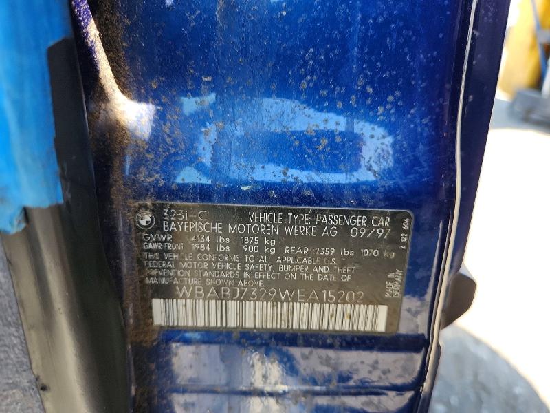 Продаж на аукціоні авто 1998 Bmw 323, vin: WBABJ7329WEA15202, номер лоту: 64667576