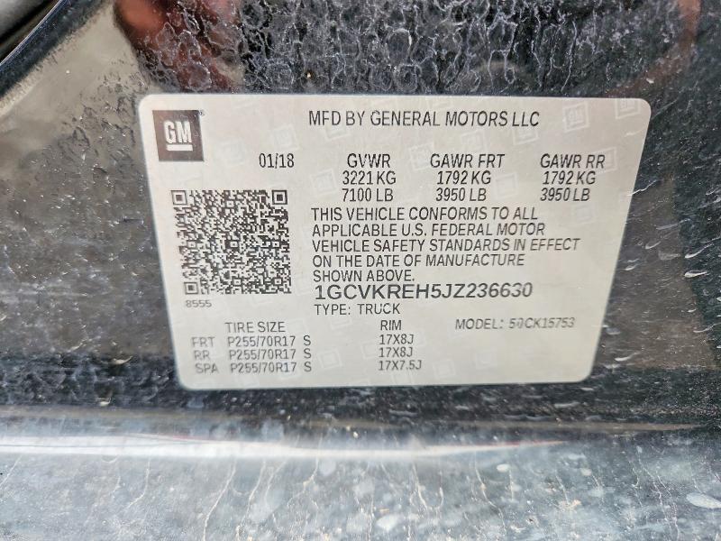 Aukcja sprzedaży 2018 Chevrolet Silverado, vin: 1GCVKREH5JZ236630, numer aukcji: 64466936