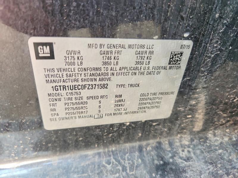 63539816 :رقم المزاد ، 1GTR1UEC0FZ371582 vin ، 2015 Gmc Sierra مزاد بيع