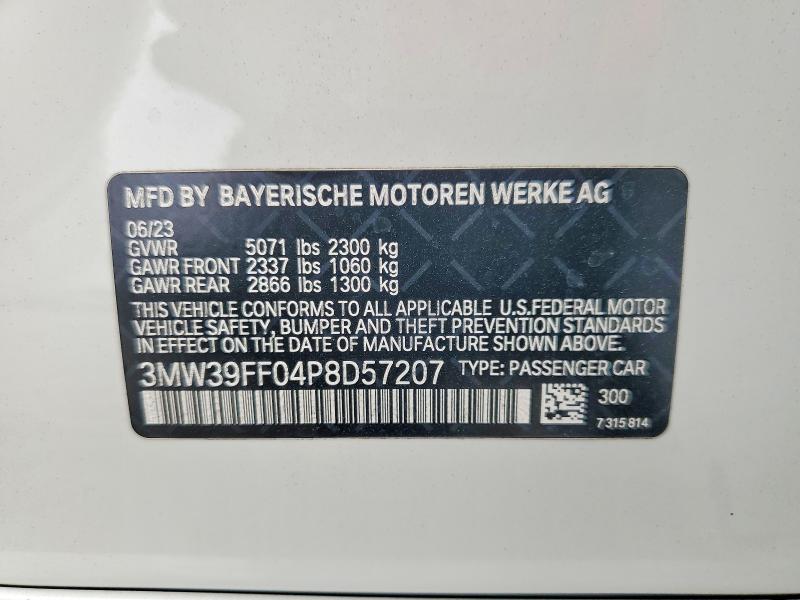 Aukcja sprzedaży 2023 Bmw 330e, vin: 3MW39FF04P8D57207, numer aukcji: 64911096