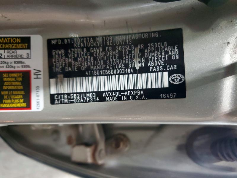 Продажа на аукционе авто 2013 Toyota Avalon Hybrid, vin: 4T1BD1EB6DU003184, номер лота: 66286326