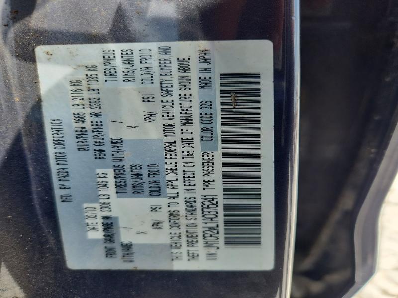 2010 Mazda 5 მანქანა იყიდება აუქციონზე, vin: JM1CR2WL1A0376241, აუქციონის ნომერი: 63848636