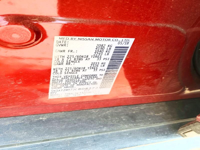 63849066 :رقم المزاد ، 5N1AT2MT7JC808272 vin ، 2018 Nissan Rogue مزاد بيع