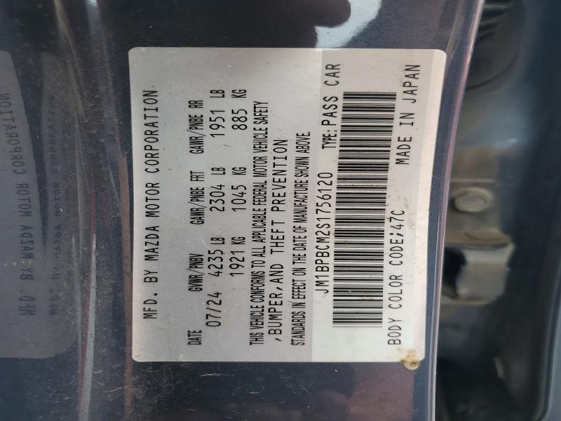Aukcja sprzedaży 2025 Mazda 3, vin: JM1BPBCM2S1756120, numer aukcji: 64693476